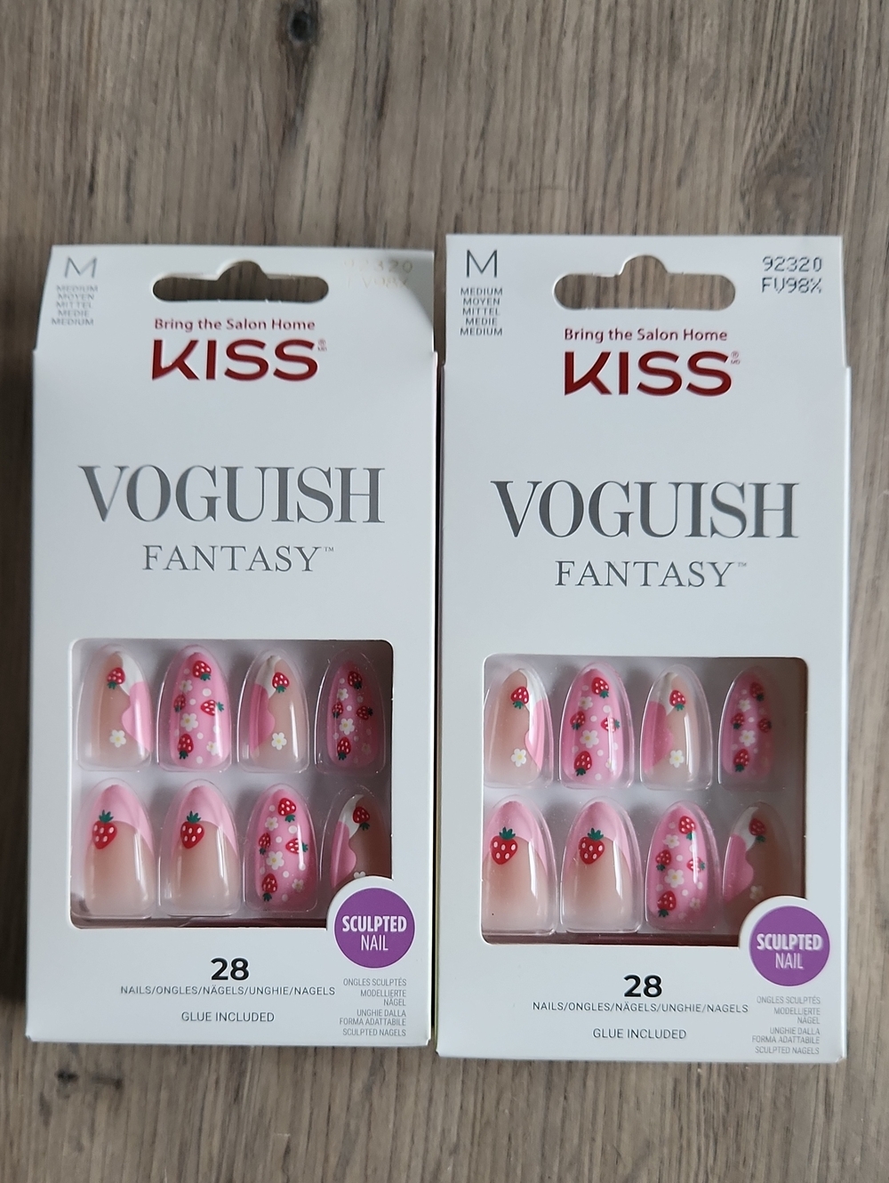 KISS Pink Strawberry Accent Glue-On Nail Sets